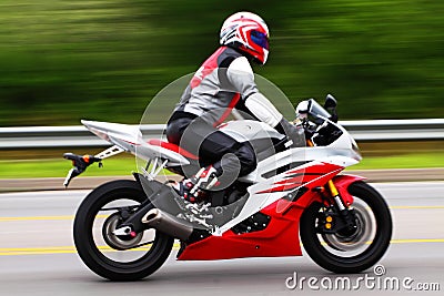 Motorcycle Rider Stock Photo