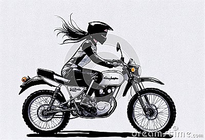 Motorcycle Rider created with Generative AI Stock Photo