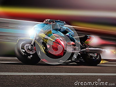 Motorcycle running Stock Photo