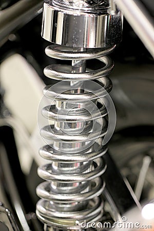 Motorcycle shock absorbers. Stock Photo
