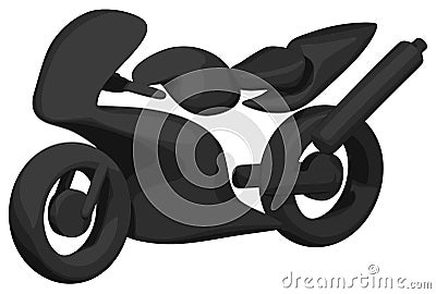 Sport Bike (Shaded - Silhouette) Vector Illustration