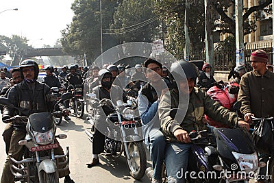 Motorcycle traffic jams Editorial Stock Photo