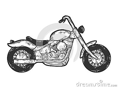 Motorcycle transport. Sketch scratch board imitation color. Vector Illustration