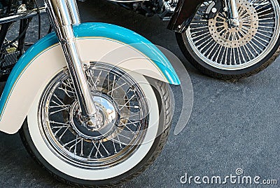 Motorcycle wheels Stock Photo