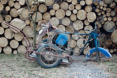 Motorcycle wreck Stock Photo