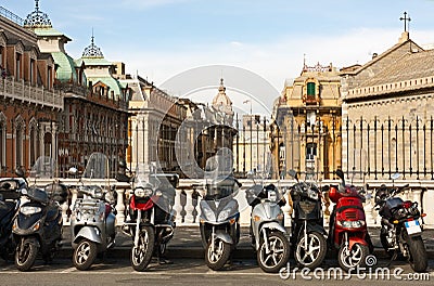 Motorcycles in Genova Stock Photo
