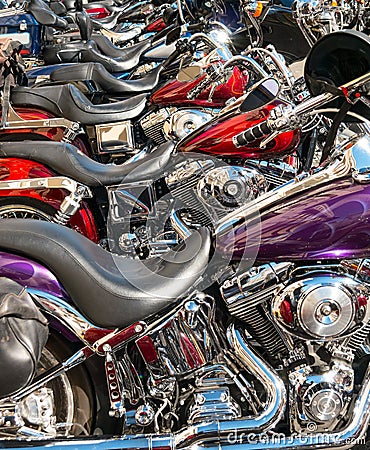 Motorcycles lined up at Street Vibrations Stock Photo