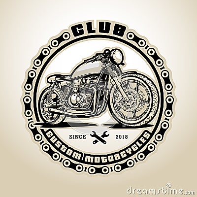 Motorcycles, Retro, Racer, Old motorbike, Transport Vector Illustration