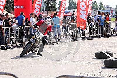 Motorcyclist on track Editorial Stock Photo