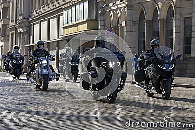 Motorcyclists who ride motorcycles Editorial Stock Photo