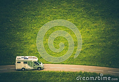 Motorhome Camper Van Travel and Touring Stock Photo