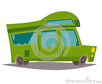 Motorhome vector. Trailer, caravan mobil home for family trip Vector Illustration