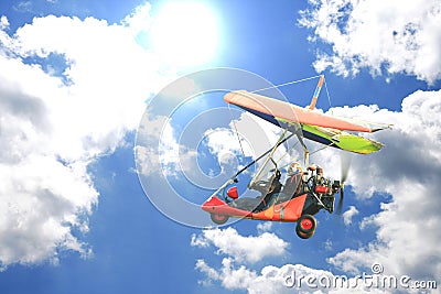 Motorized hang - glider Stock Photo