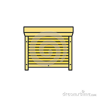 Motorized shutters, blinds colored thin line icon vector sign Vector Illustration