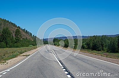 Motorway in Buryatia. Stock Photo