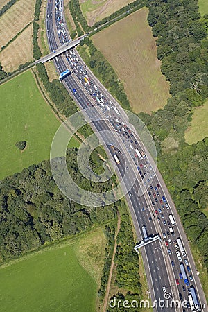 Motorway Congestion Stock Photo