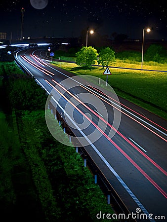 Motorway night Stock Photo