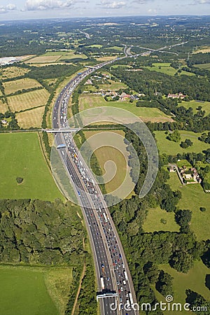 Motorway Traffic Congestion Stock Photo