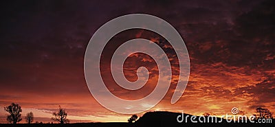 Motte and bailey Castle at sunrise Stock Photo