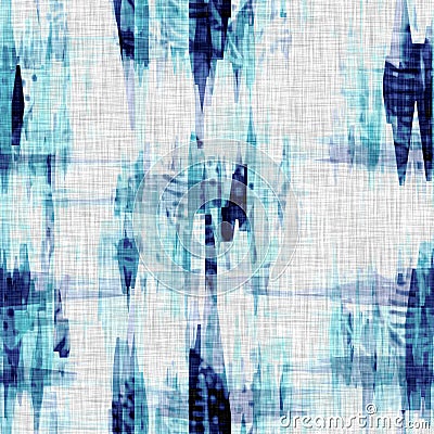 Mottled cyanotype blue white linen texture. Faux photographic tie dye sun print effect for trendy out of focus fashion Stock Photo
