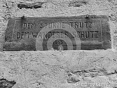 Motto at Berlin high path, Zillertal Alps in Tyrol, Austria Stock Photo