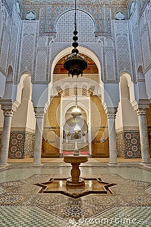 Moulay Ismail Mausoleum at Meknes, Morocco Stock Photo