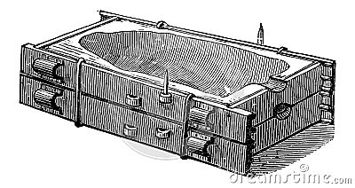 Mould Casing and Cover, vintage engraving Vector Illustration