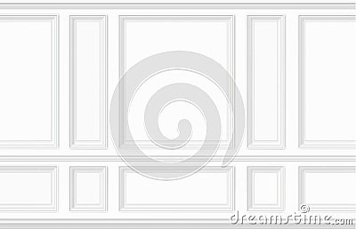 Moulding white wall panel Vector Illustration