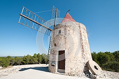 Moulin d`Alphonse Daudet, in Fontvieille, in the mouths of the RhÃ´ne, in Provence, France Stock Photo