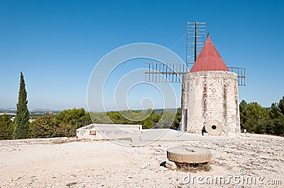 Moulin d`Alphonse Daudet, in Fontvieille, in the mouths of the RhÃ´ne, in Provence, France Stock Photo