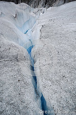 Moulin at Mendenhall Glacier, Juneau Stock Photo