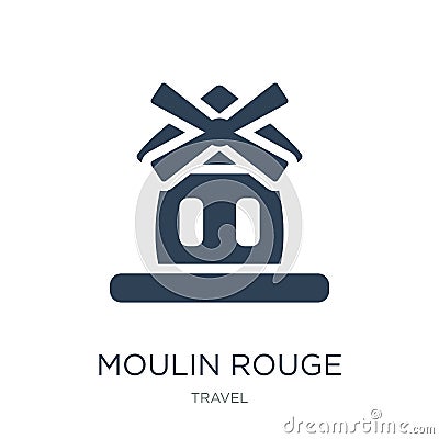 moulin rouge icon in trendy design style. moulin rouge icon isolated on white background. moulin rouge vector icon simple and Vector Illustration