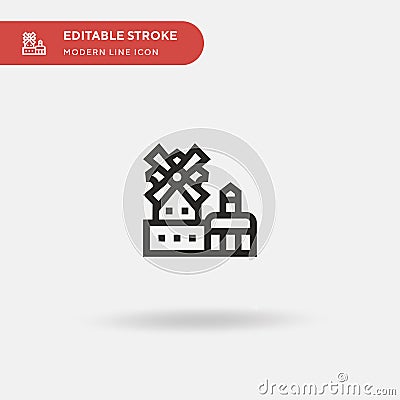 Moulin Rouge Simple vector icon. Illustration symbol design template for web mobile UI element. Perfect color modern pictogram on Stock Photo