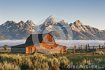 Moulton Barn in the Grand Teton, WY Stock Photo