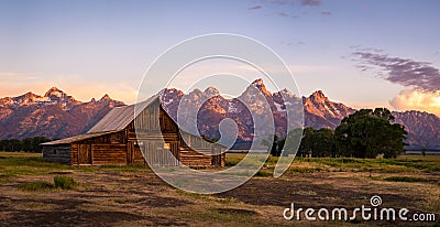 Moulton Barn on Mormon Row, Grand Teton National Park, Wyoming Stock Photo