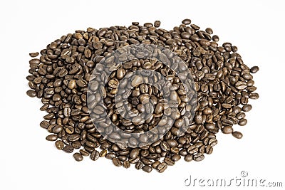 A Mound Of Roasted Coffee Beans Stock Photo