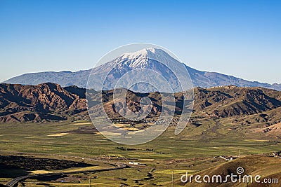 Mount Ararat, Agri Dagi, mountain, volcano, Igdir, Turkey, Middle East, nature, landscape, aerial view, Noah, Ark Stock Photo