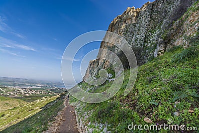 Mount Arbel Cliff Stock Photo