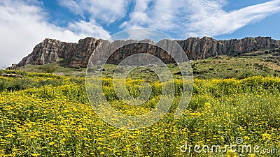 Mount Arbel Cliffs, Arbel National Park, Jesus Trail, Israel Stock Photo