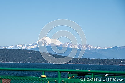 Mount Baker from Orcas Island Ferry Stock Photo