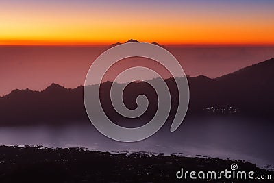 Mount Batur Rinjani view Stock Photo