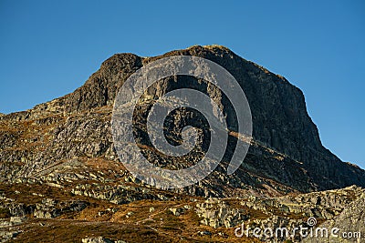 Top of mount Bitihorn in Norway Stock Photo
