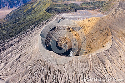 Mount bromo crater top view in East Java, Indonesia Stock Photo