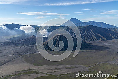 Mount Bromo Tengger Semeru located in Malang Lumajang Pasuruan Probolinggo East Java Indonesia Stock Photo