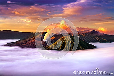 Mount Bromo volcano Gunung Bromo Stock Photo