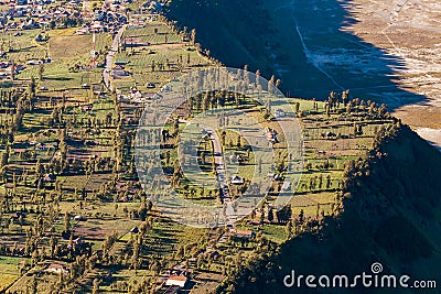 Mount Bromo volcano & x28;Gunung Bromo& x29; during sunrise from viewpoint on Mount Penanjakan, in East Java, Indonesia Stock Photo