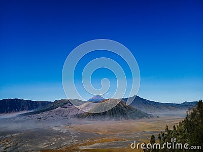 Mount Buthak and Mount Semeru from Penanjakan Sunrise point Stock Photo