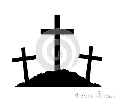 Mount Calvary Silhouette Vector Illustration