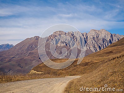 Mount Chydjyty Khokh. View from Dargavs. North Ossetia. Russia Stock Photo