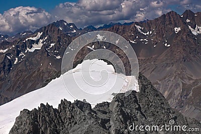 Mount Cook peak aerial photo - New Zealand Stock Photo